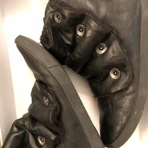 Warm faux fur blowfish Black mid boots